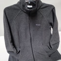 Womens Size Large Fleece Sweater Full Zip Columbia Gray 31655