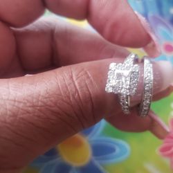 14ct white gold bridal set 2ct