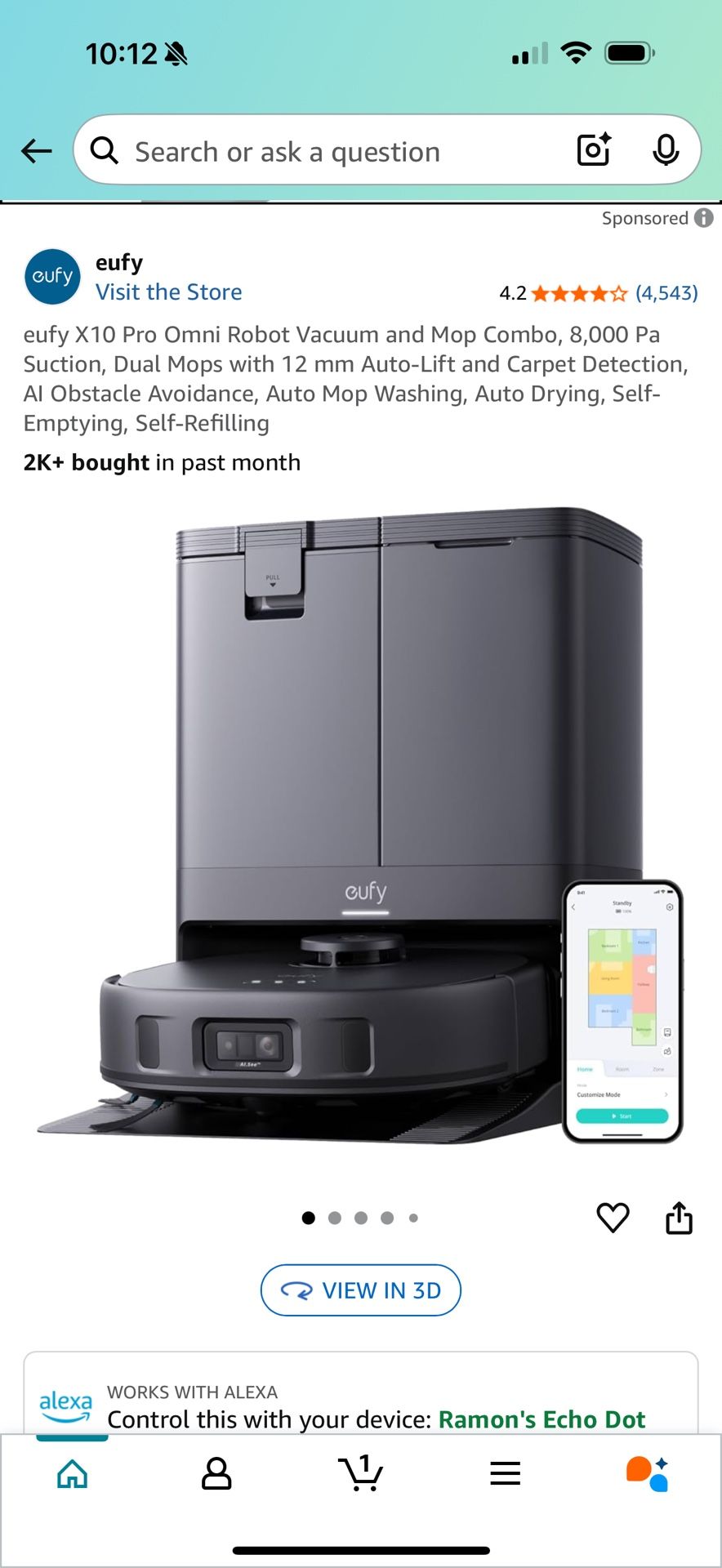 Eufy X10 Pro Omni Robot Vacuum and Mop Combo