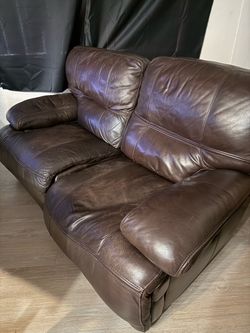 Free sofa recliner loveseat leather brown