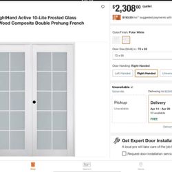 HI EVERYONE  WE THIS BIG DOABLE DOOR NICE BEAUTIFUL   NEW OPEN BOX COME WT FRAME in good  conditions  get  small scratches  some areas need little bit