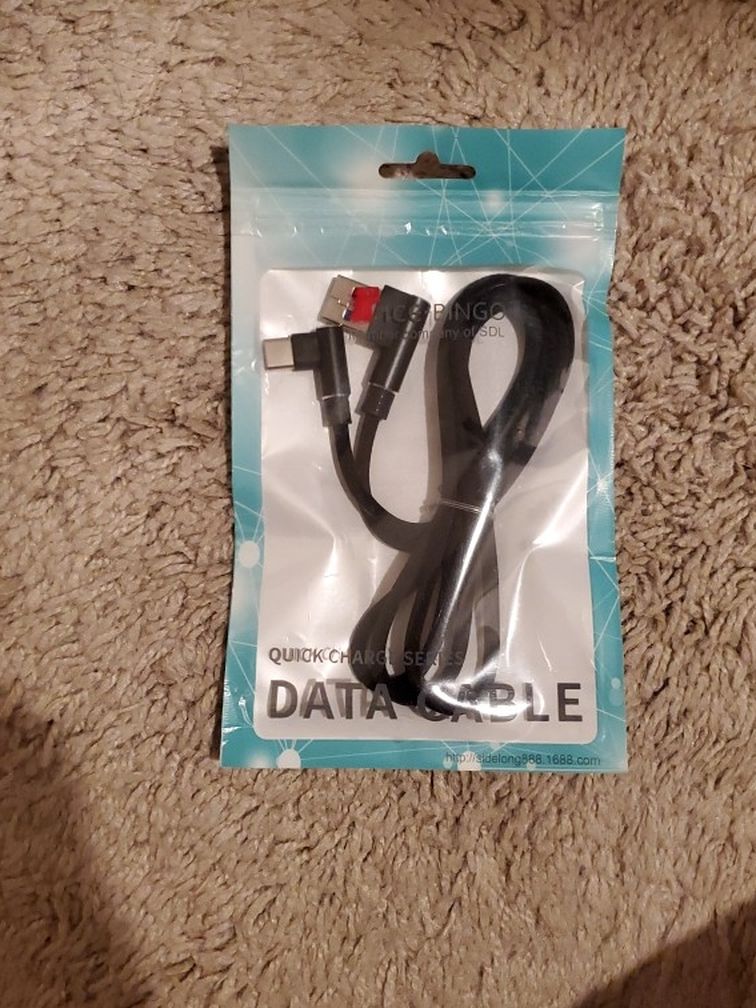 Angled USB-C quick charge series data cable