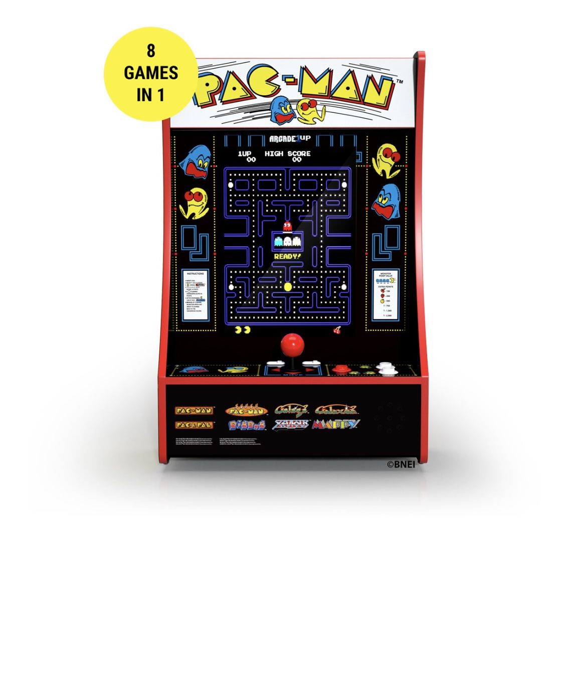 ARCADE1UP PARTY-CADE 8-IN-1 NAMCO PAC-MAN - YELLOW - 8223