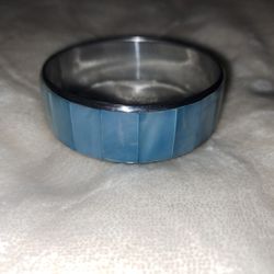 Blue Tint Mother Of Pearl With Silver Trim And Inside