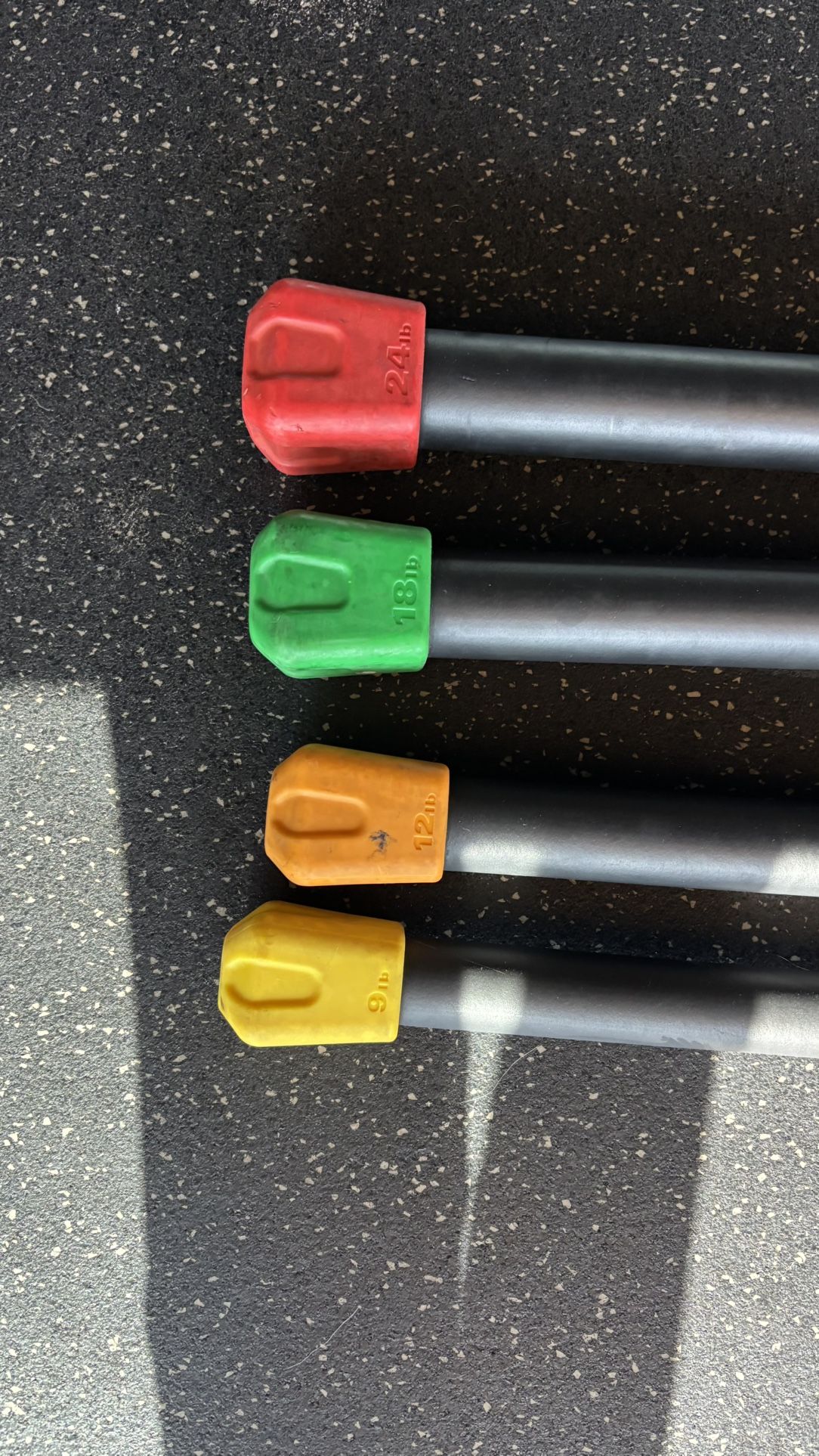 Weighted Workout Bars With Rack
