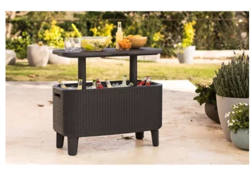 Keter Bevy Bar Table and Cooler Combo 20.4”H x 32.8”L x 15.9”D