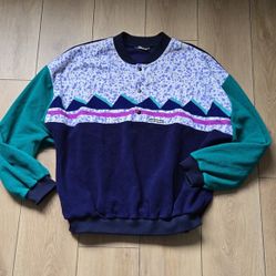 LOUIS GARNEAU Vintage 14 snap button fleece size L