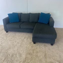 Charcoal Sectional Couch Sofa *Free Delivery*