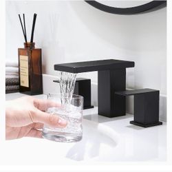 Homipro Black Matte Faucet And Square Handles 