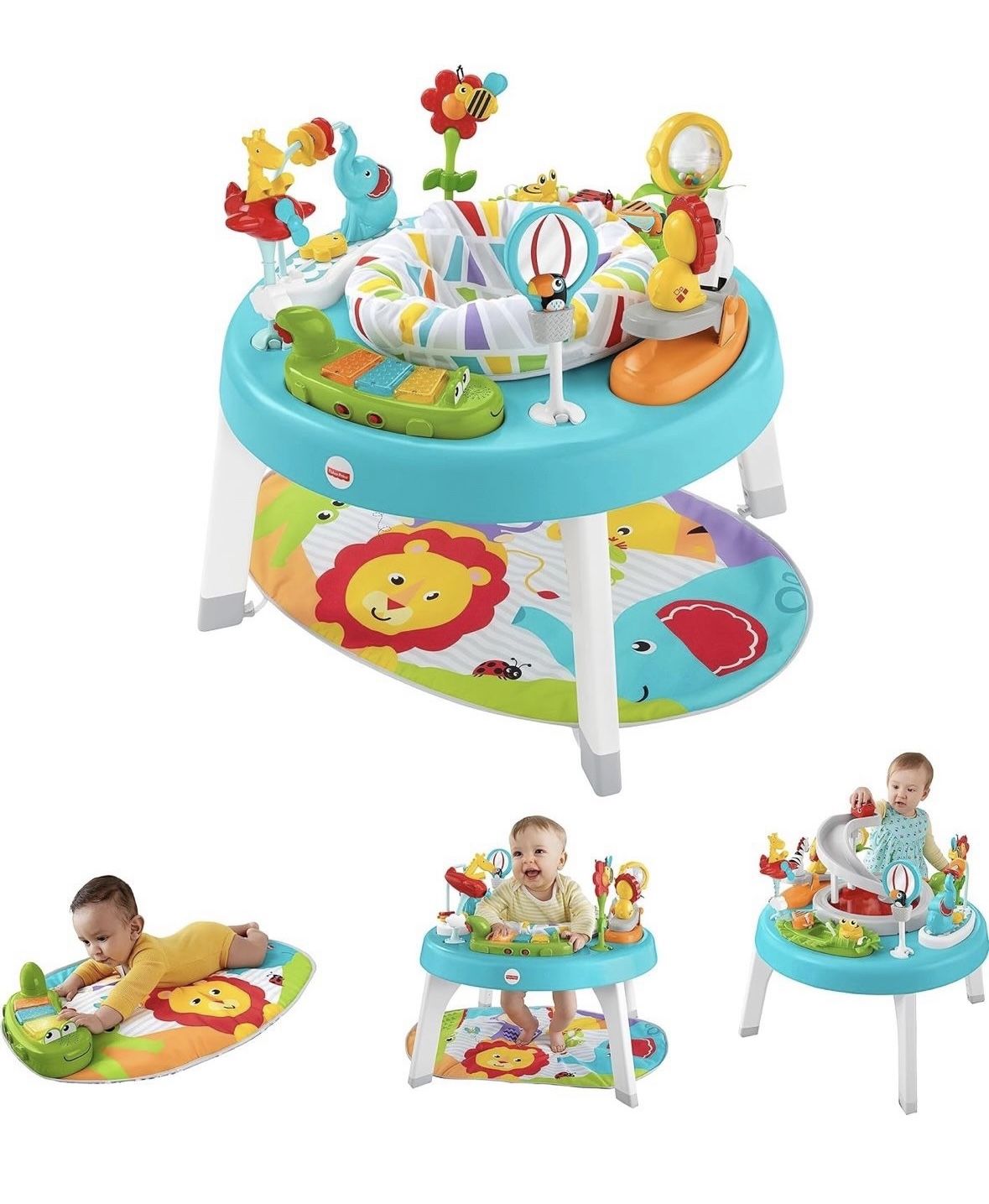 Fisher-Price Baby to Toddler Toy 3-in-1 Sit-to-Stand Activity Center with Music Lights and Spiral Ramp