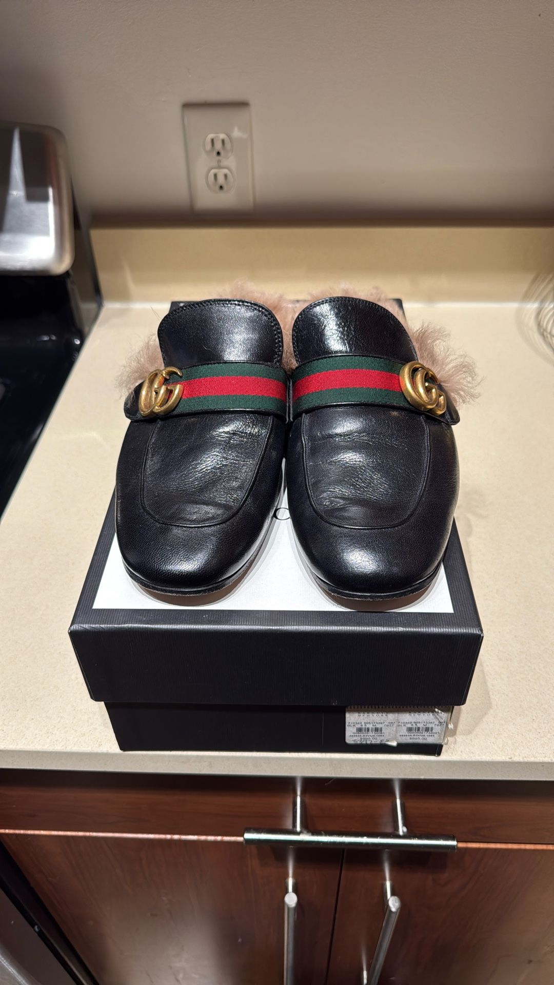 GUCCI FUR LOAFERS