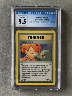 mistys tears pokemon card CGC 8 Japanese Misty's Banned Art (Graded Card) Phurion Authentic Japanese Pokemon Gym single card featuring Mistys Tears eBay Auction Item 186799754036 TCG