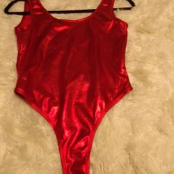 Red Metallic Bodysuit 