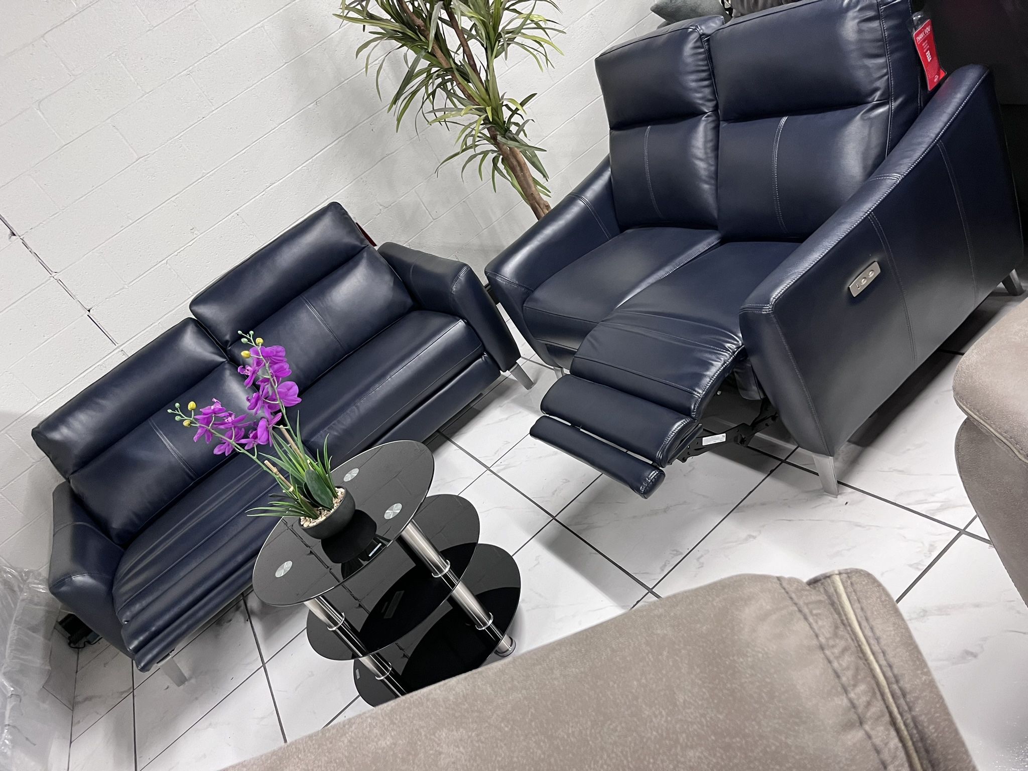 Power Recliner Sofa Set đź’™ Dark Blue Color