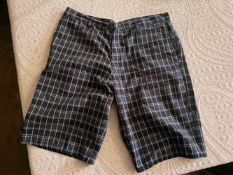 Dickies black and white striped shorts