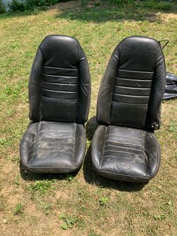 Vintage black bucket, Seats Corvette? Camaro Firebird hot rod custom.