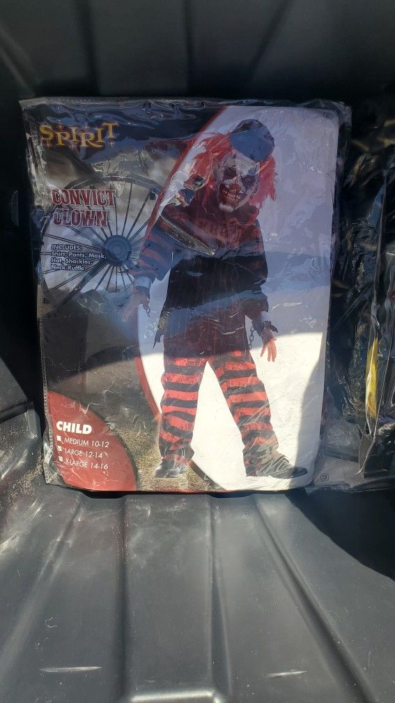 Kids Large 12/14 Scary Clown Halloween Costume