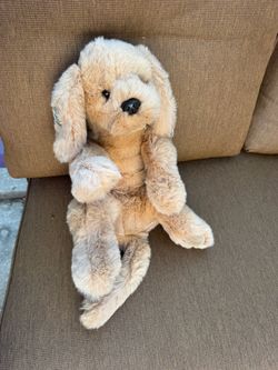 Vtg Gund Muttsy Plush Floppy Dog Puppy 19" Tan Suede Paws Stuffed Animal