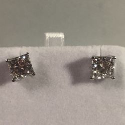 NIB 3.01 Ct 14K Solid Gold PGL Cert Lab Grown Diamond Earrings, SALE