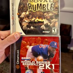 Nice 👌🏼 !! 2000/2001 WWF Royal rumble And World Series Baseball 2k1 Games For Sega Dreamcast !