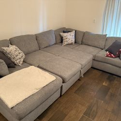 MOVING SALE: Gray Sleeper Sectional Sofa