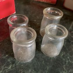 4 Vintage Glass Cream Milk Bottles 