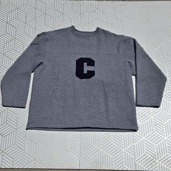 Chaps Ralph Lauren Sweater Mens XXL Gray Long Sleeve Fleece CRL Logo Embroidered