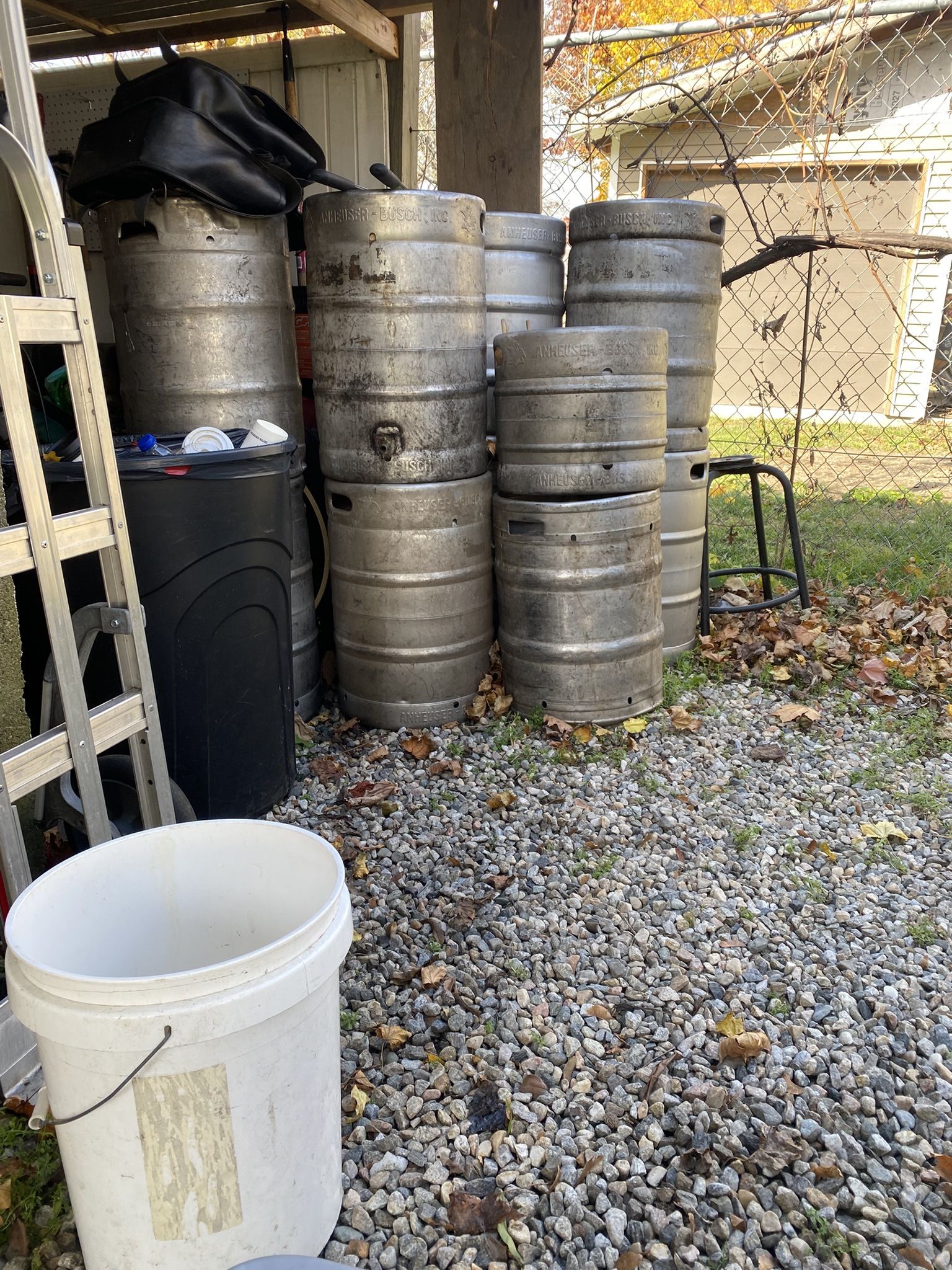 Beer kegs with taps
