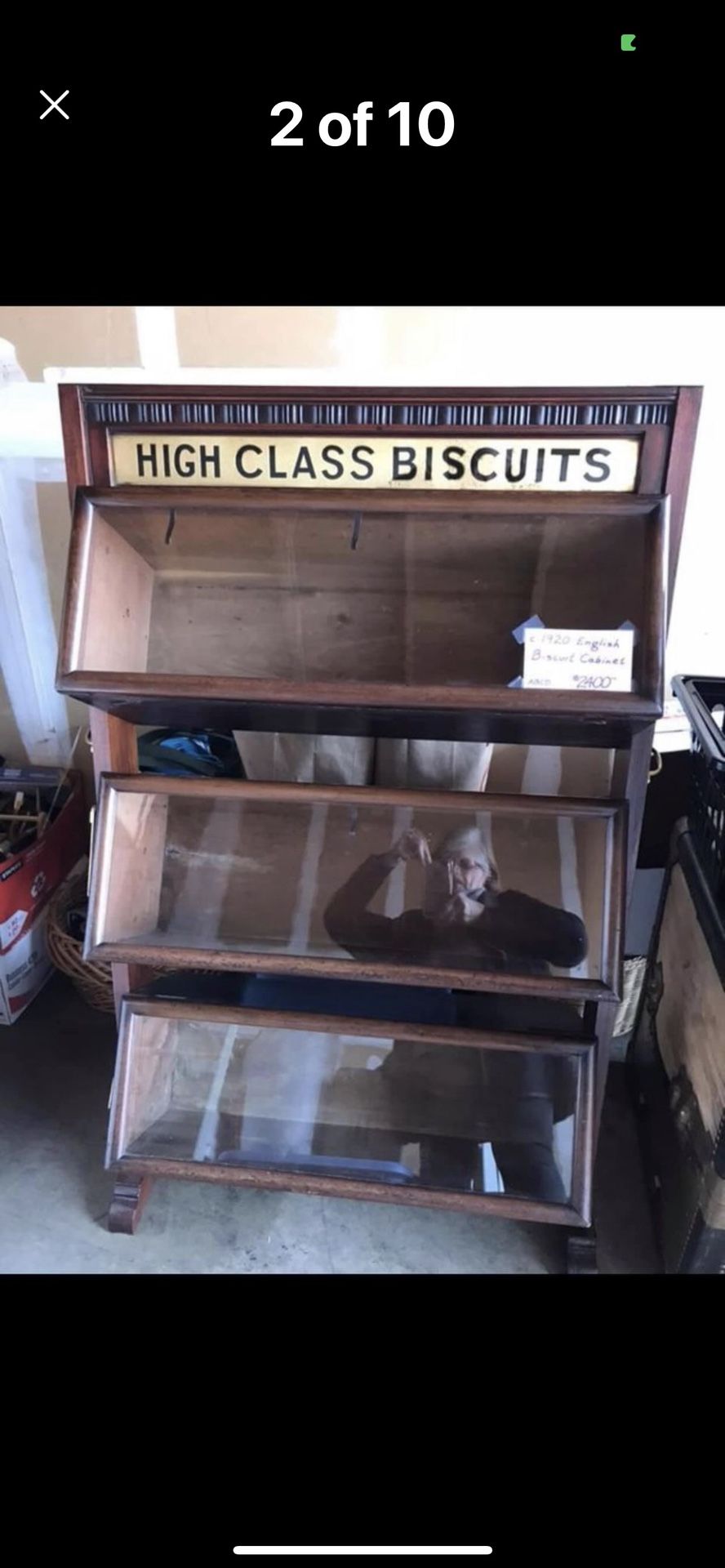 Antique High Class Biscuit Display Case/Cabinet