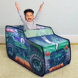 NEW! Monster Jam Pop Up Tent, Polyester Material for Inside & Outside Use, Children 3+