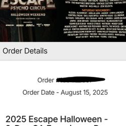 Escape Halloween 2 day Pass