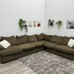 Brown Sectional Couch - Free Delivery 