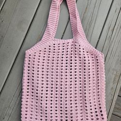 New Pink Crochet Tote