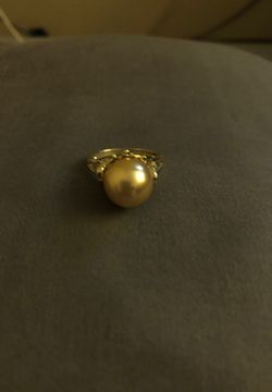 18k gold filled gold pearl ring