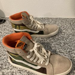 Vans Sk8 High Camo/Cream/Orange Size 11 