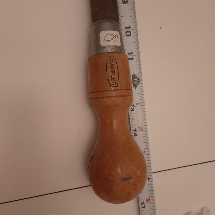 VTG Wm. Marples Flat Head Screwdriver. Beech Wood Handle. Made In England.