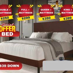 NEW TWIN FULL QUEEN KING SIZE BED WITH MATTRESS AND FREE DELIVERY 