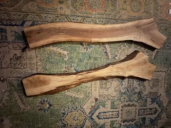 Two pieces of live edge, walnut wood, perfect length for a  coffee table
