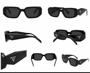 Prada Milano Black Rectangle Sunglasses