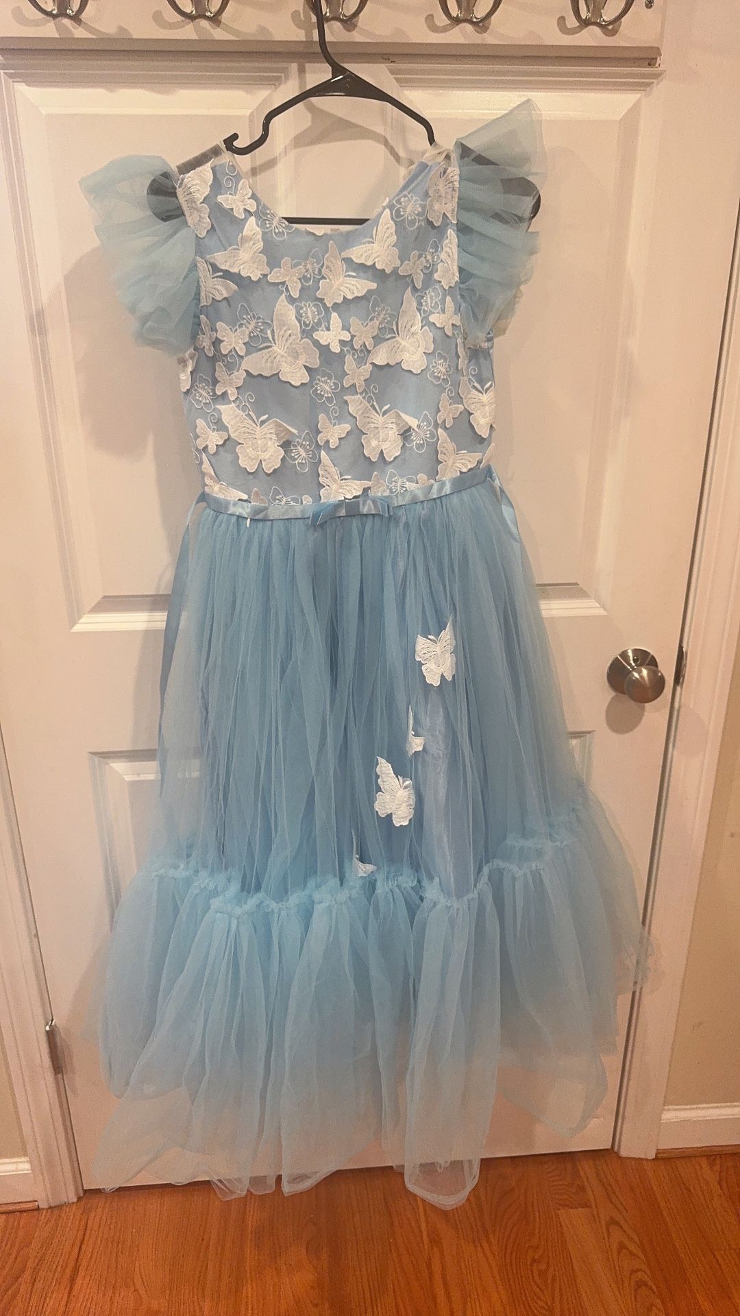 Girl Butterfly Blue Dress Size 10-12