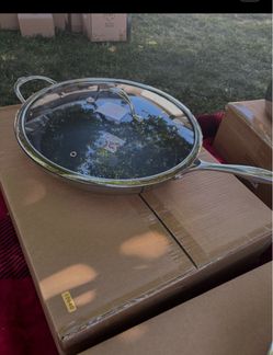Stainless Steel Skillet Pan with Glass Lid
