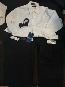 DOCKERS  white, pant black kids