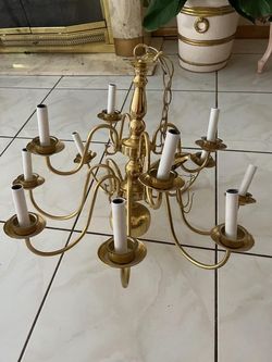 Brass 12 Light Candle Style Chandelier Light Use Got New One Would Like Someone To Appreciate This One