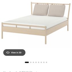 IKEA BJÖRKSNÄS Bed frame, birch/birch veneer, Queen
