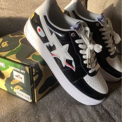 A Bathing Ape Bape Sta Low Color Block Shark Black - Size 10 Men’s New 