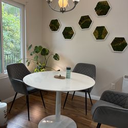 2 gray versatile kitchen or desk chairs