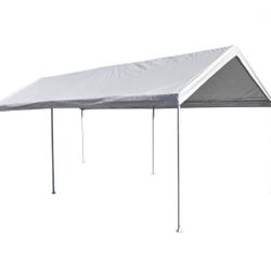 Caravan Canopy  Domain Shelters 10' x 20' Carport, White, Used