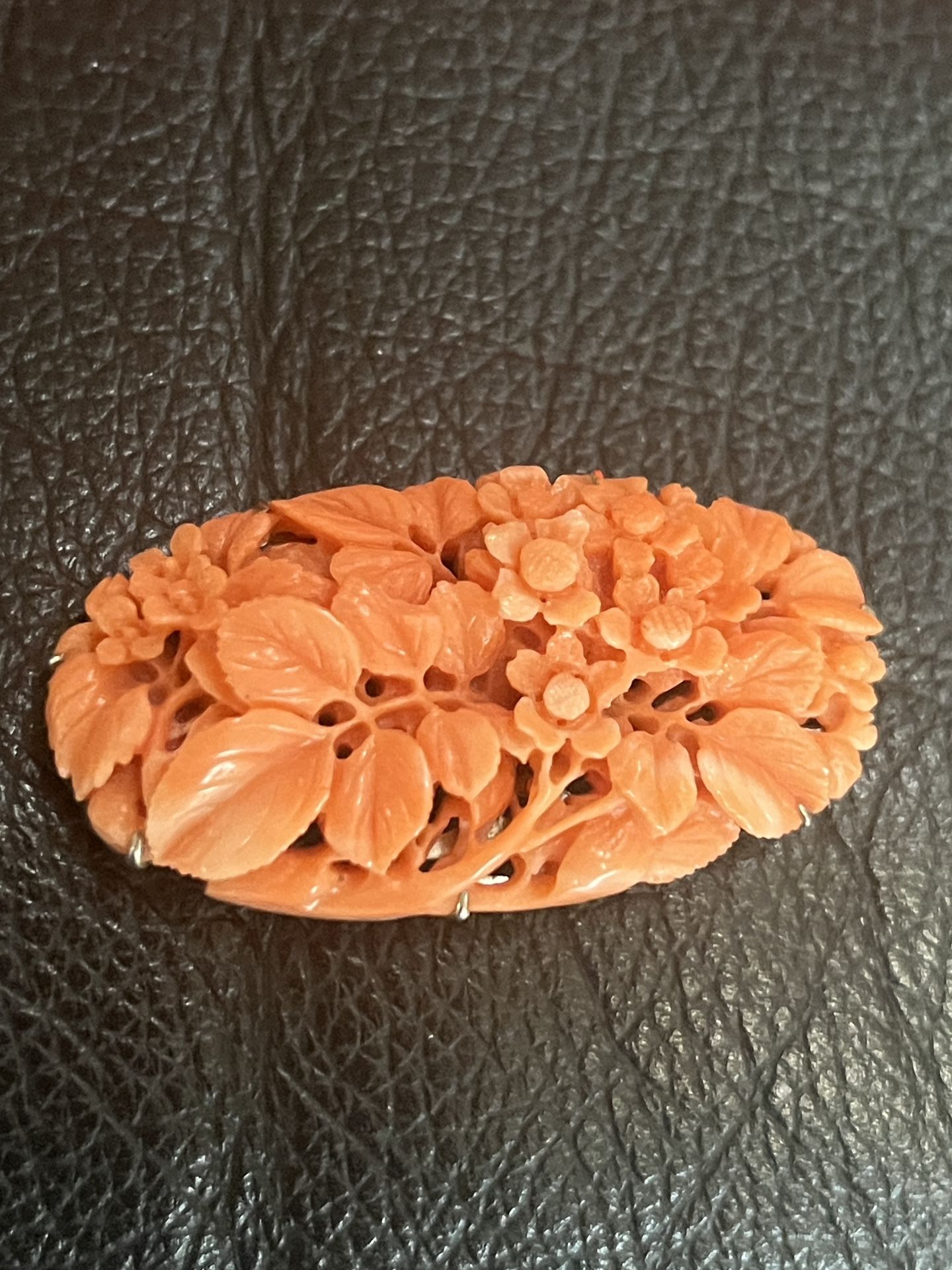 Floral Carved pink orange momo Coral jewelry