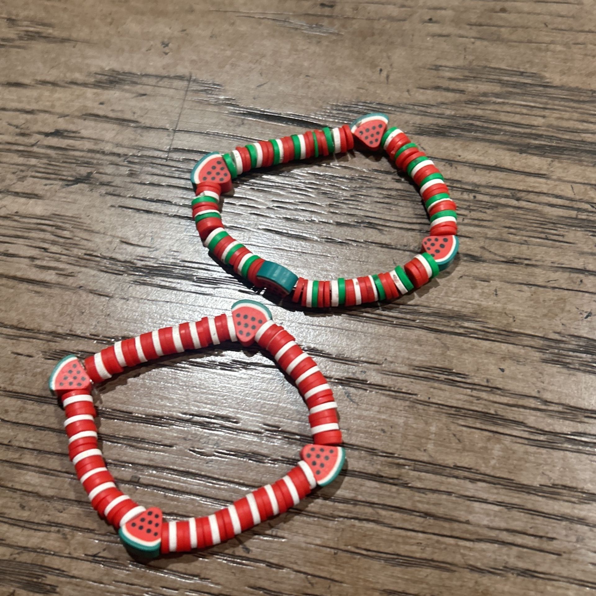 Clay Bead Beaclets with watermelon beads