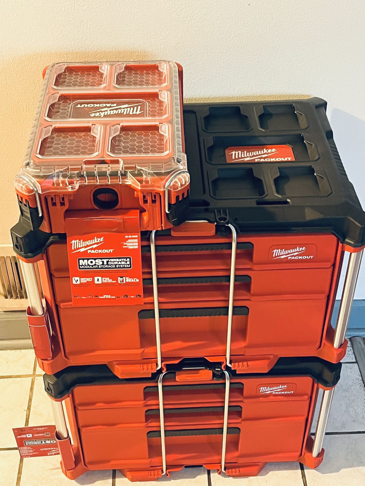 Milwaukee Packout Storage Boxes Brand New All For $350